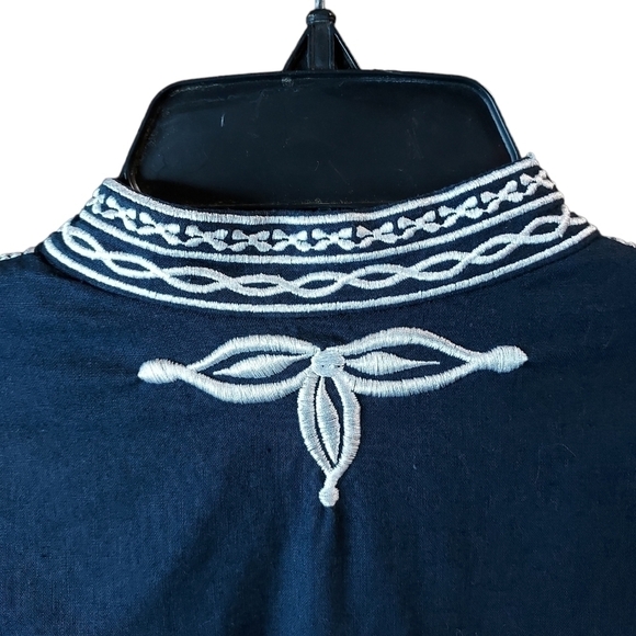 J.Crew tunic top embroidered XS Navy - Picture 6 of 10